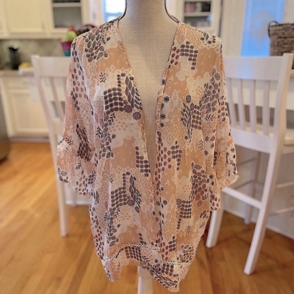 Love Tree cream sheer floral Shaw